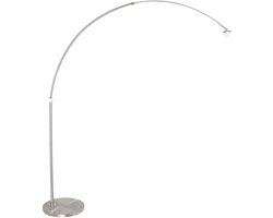 Vloerlampen Staal kleurige booglamp Sparkled Light 7268ST hoogte uitschuifbaar en kantelbaar Steinhauer
