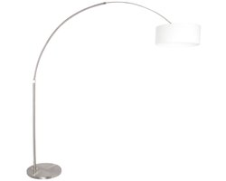 Vloerlampen Staalkleurige booglamp Sparkled Light 9903ST - Metalen en textiel, hoogte verstelbaar, 230 cm uitschuifbaar, moderne stijl, Steinhauer