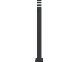Vloerlampen voor buiten 3 st met sensor 110 cm aluminium zwart