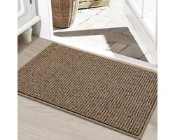 Vloermat - Deurmat Voor Binnen En Buiten - Vuilopvanger En Waterabsorberend - Antislip En Laag Profiel - Beige 60x90cm - 1 Stuk - Voor Hal Keuken En Voordeur