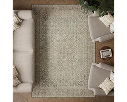 Vloermat – Gevlokt woonkamerkleed — Slijtvaste en vlekbestendige mat — Geschikt voor slaapkamers en entrees binnenshuis; antislip en wasbaar; vintage-stijl, geschikt voor keukens, badkamers en kantoren — 60x90 cm