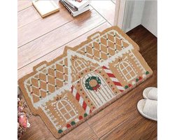 Vloermat - Tapijt - Kerst buitenmat - 80 cm x 50 cm - Welkomstmat - Absorberende mat - Antislipmat - voor entrees, slaapkamers en badkamers - Kerstdecoratie - Feestelijke decoratie - Woondecoratie - zacht Kerstkleed - Decoratie voor de hal