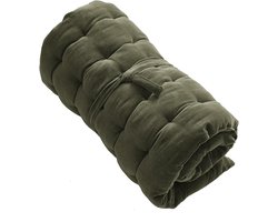 Vloermatras - Groot vloerkussen - Gezellig hoekje creëren - Katoenfluweel met vlindereffect - 60x120 cm - Tijm groen