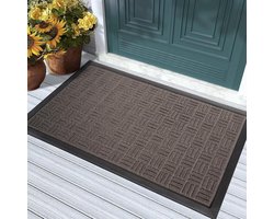 Vloermatten - Deurmat - Binnen en buiten - Duurzaam natuurlijk rubber - 76 x 45 cm - Grijs