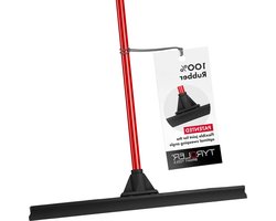 Vloerreiniger Extra Breed 60 Cm Massief 100% Natuurrubber Lange 4-Delige Handgreep 140 Cm - Droogt Vlak & Gebogen Oppervlakken- Het Beste voor Wassen-Drogen-Badkamer-Natte Ruimte-Vloer - Duurzame Kwaliteit