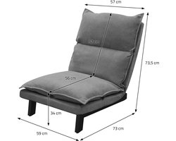 Vloerstoel grijs Vloerstoel gestoffeerd met verstelbare rugleuning Linnen bekleding Robuust stalen frame ML design