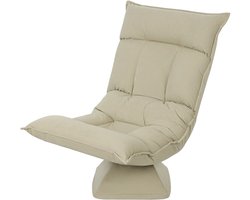 Vloerstoel met in 5 standen verstelbare rugleuning-draaifunctie-moderne gestoffeerde stoel-beige