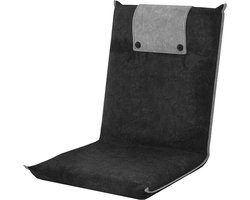 Vloerstoel met rugleuning Easy II - Donkergrijs - Ideaal als zitkussen en outdoor-klapstoel voor meditatie, yoga, camping of als ligstoel