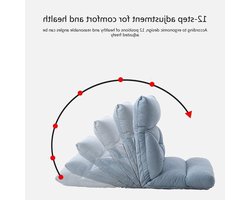 Vloerstoel - Opvouwbare stoel - Ontspannen Zitten - Verstelbare rugleuning - 50x53x51 cm - Champagne