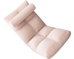 Vloerstoel Verstelbaar - Loungestoel Fauteuil - Ontspannen Zitten - Robuust Metalen Frame - Opvouwbaar - Roze