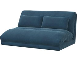 Vloerstoel Verstelbaar - Zitstoel Relax - Ontspannen Lezen - Vijf Ligposities - 110 x 82 cm - Blauw