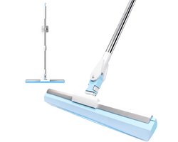 Vloertrekker Met Steel – Douchewisser Badkamer –Raamwisser en Watertrekker - Ophangoog -Siliconen rand- Rubberen wisser- Breedte 55cm -Geschikt voor badkamer, ramen, vloeren- Draaibare kop- Verstelbaar handvat-Roestvrij staal / kunststof