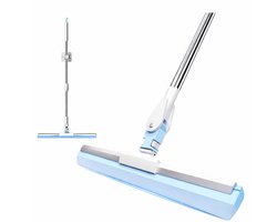 Vloertrekker Met Steel – Douchewisser Badkamer –Raamwisser en Watertrekker - Ophangoog -Siliconen rand- Rubberen wisser- Breedte 55cm -Geschikt voor badkamer, ramen, vloeren- Draaibare kop- Verstelbaar handvat-Roestvrij staal / kunststof