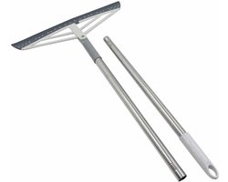 Vloertrekker met steel - Raamtrekker siliconen bezem - 90 x 35 cm - Douche en badkamer - Tegels vloeren glazen ramen - Schuim verwijderen Vloertrekker met steel