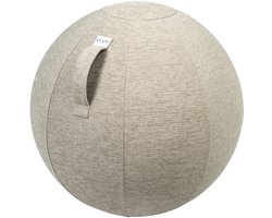 Vluv STOV - zitbal met hoes - voor kantoor en thuis - ergonomisch - yoga- en zwangerschapsbal - 60-65 cm - pebble