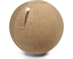 Vluv STOV - zitbal met hoes - voor kantoor en thuis - ergonomisch - yoga- en zwangerschapsbal - 70-75 cm - macchiato