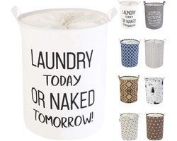 Vochtbestendige wasmand - groot formaat - katoen en linnen - 60L