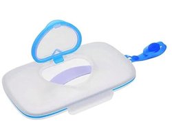 Vochtig Toiletpapier Houder - 1 Stuk - Vochtige Doekjes Opbergdoos - Tissue Box - Billendoekjes Box - Doekjeshouder - Ophangbaar - Tissue Houder - Herbruikbare Vochtige Doekjes Doos Met Deksel - Geschikt Voor Gebruik Buitenshuis - Blauw