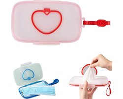 Vochtig Toiletpapier Houder - 1 Stuk - Vochtige Doekjes Opbergdoos - Tissue Box - Billendoekjes Box - Doekjeshouder - Ophangbaar - Tissue Houder - Herbruikbare Vochtige Doekjes Doos Met Deksel - Geschikt Voor Gebruik Buitenshuis - Rood