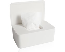Vochtig toiletpapier houder - Wit - Natte doekjes - Tissue box - Siliconen afdichting