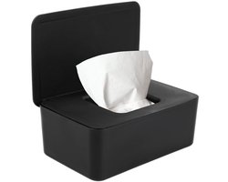 Vochtig toiletpapier houder - Zwart - Natte doekjes - Tissue box - Siliconen afdichting