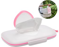 Vochtige doekjes dispenser - Wipe box - Vochtige doekjes opbergdoos - doos voor nat toiletpapier - voor thuis en op kantoor - 1 stuk-roze - Draagbare dispenser voor vochtige doekjes - herbruikbare vochtige doekjes doos met deksel - vochtige doekjes t