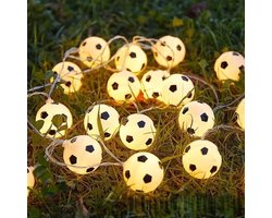 Voetbal-LED-lichtsnoer – Werkt op batterijen – 10 LED-voetballampjes voor slaapkamerdecoratie, voetbalfeestjes en accessoires voor de kinderkamer