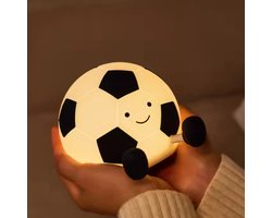 Voetbal Nachtlampje LED - Oplaadbare Draadloze lamp - Kinderkamer - Mini Lampje voor Kinderen - Touch Bedienbaar Nachtlampje - Zachte Siliconen - Slaapkamer Tafellampje - 3 Lichtstanden - Soccer Bedlamp - Tafellamp - Leeslamp - Nachtlampjes - Baby