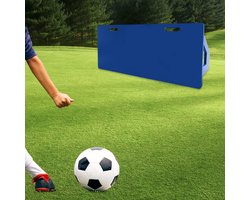 Voetbal Rebounder Board Blauw 100*40cm Opvouwbare Draagbare Voetbal Muur Met 2 Hoeken Rebound Voor Passen Schiet Training