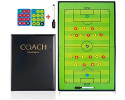 Voetbal Tactiekbord Coach – Magnetisch – Met Speelstukken, Marker & 20 Tactiekvelden – Zwart