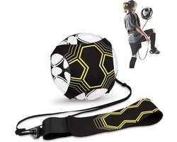 Voetbaltrainingsriem, voetbaltraptrainer, solotrainingshulpmiddel, voetbal-/volleybal-/rugbytrainer, verstelbare trainingsriem voor kinderen en volwassenen, geschikt voor balgrootte kinderen en volwassenen