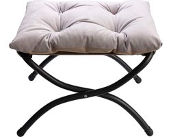 Voetbank Opvouwbare Voetsteun Kruk met Metalen Benen Kleine Ottomaanse Seat Moderne Stof, Grijs (47cm*36cm*36cm)