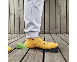 Voeten Yoga Wedge - Squat Wedge Blok - Spier Rekken - Schuim met Grip - 9x6x3 cm - Groen Zwart