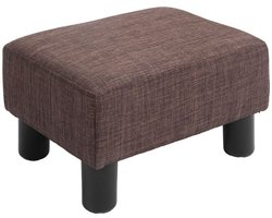 Voetenbank 40 × 30 × 24 cm bruin hout schoenenbankje rustbankje zitbankje voor het aantrekken van schoenen zacht en comfortabel licht en gemakkelijk te verplaatsen geschikt voor woonkamer slaapkamer en hal