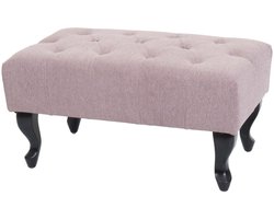 Voetenbank Chesterfield, voetenbank voetenbank, waterafstotende stof/textiel 39x77x47cm ~ lichtroze