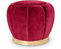 Voetenbank Kruk - Kaptafel Ottomaan - Ontspannen Zitten - Gevoerd met Schuim - 35x35x40CM - Rood