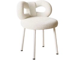 Voetenbank Kruk - Kaptafel Stoel - Make-up Zitten - Decoratieve Stijl - Gebogen Vorm - Wit