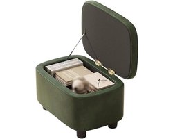 Voetenbank Kruk - Opbergpoef Ottomaan - Extra Zitruimte - Met Verborgen Opbergruimte - 40 x 30 x 25 cm - Bruin
