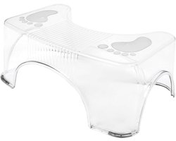 Voetenbank Kruk - Toilet Opstapje - Badkamer Comfort - Antislip Veiligheid - 37 cm Lengte - Transparant