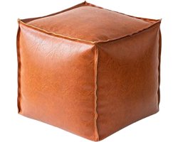 Voetenbank met Opbergruimte - Ottomaan Poef - Extra Zitplaats Creëren - Inklapbaar Frame - 40 cm - Oranje