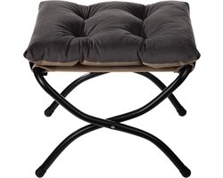Voetenbank Opvouwbaar Fluwelen Stof Donkergrijs - Moderne Ottomaanse Seat 47cm*36cm*36cm Foot rest