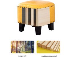 Voetenbank Ottoman - Voetsteun Kruk - Ontspanning thuis - Stabiele houten poten - 31x31x30 cm - Rood