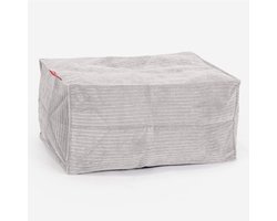Voetenbank Poef - Zitkruk Hocker - Ontspannen Zitten - Kindveilige Rits - 45x35x20 cm - Ribfluweel Steen
