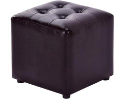 Voetenbank Stoel - Poef Krukje - Ontspannen Zitten - Waterproof Lederlook - 36x36x33cm - Multicolor