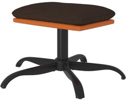 Voetenbank Stof - Zitbank poef - Ontspannen in huis - Combinatie stof leer - 60x60x36 cm - Bruin
