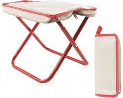 Voetenbank - Verstelbaar - Campingkruk - Opvouwbare Kruk - Kruk - Inklapbare Kruk - Telescopische Kruk - Camping Kruk - Draagbare Kruk - Voor Reizen Wandelen, Hiken, Vissen, Picknick, Barbecue - Wit En Rood