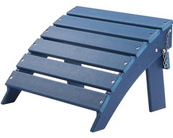 Voetenbank voor Adirondack Stoelen - Opvouwbare Voetsteun - HDPE Kunststof - Weerbestendig - Afmeting 40 x 48 x 33 cm - Voor Buiten/Tuin - Blauw