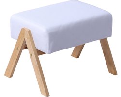 Voetenbankje - 30x40x28 cm - krukje - creme