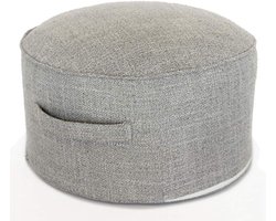 Voetenbankje Stool - Poef Ottomaan - Zitten en Ontspannen - Afneembare Hoes - 40x20 cm - Wit