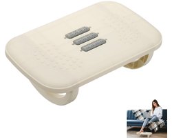 Voetenbankje - Voetensteun voor onder het bureau - Wit - Draaibaar voetenbankje - Met rolmassage - Draagbare voetensteun - Met wielen en massagetextuur